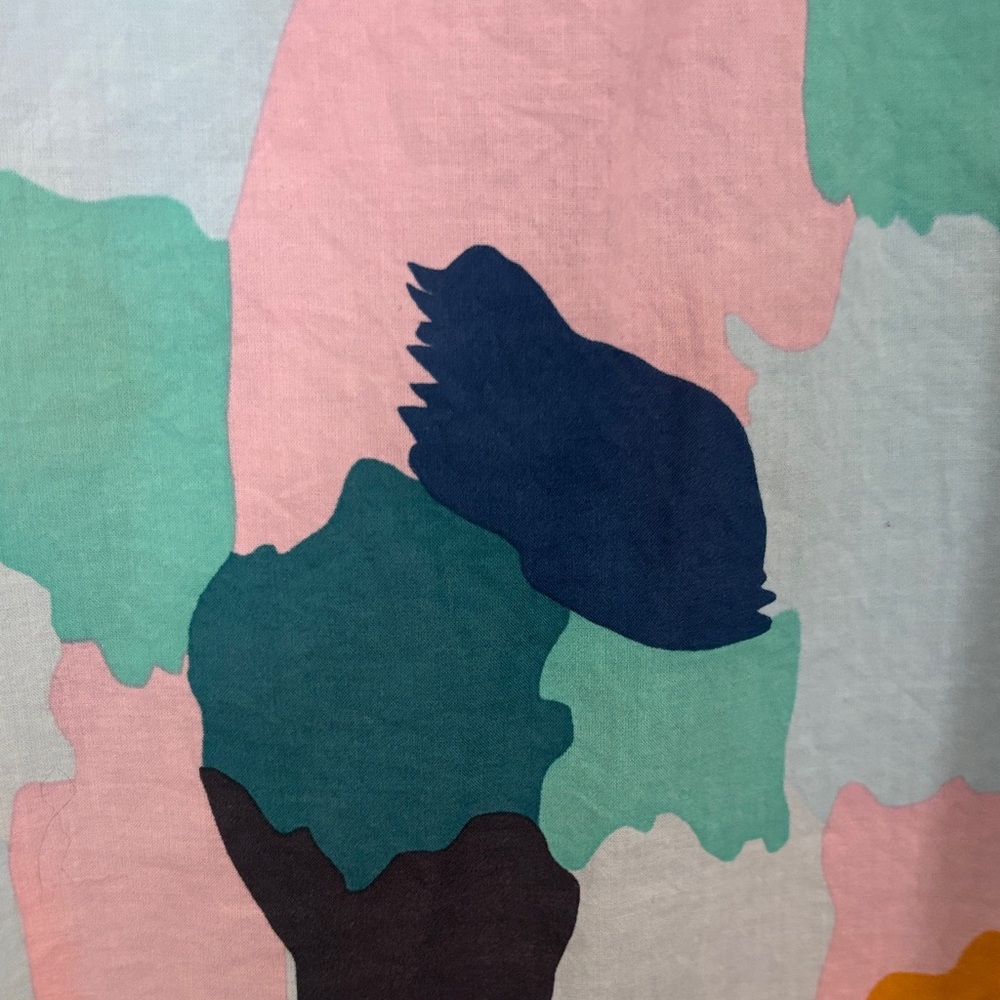 Multicolor Abstract Ruffle Sleeve Top size Large - Picture 6 of 10